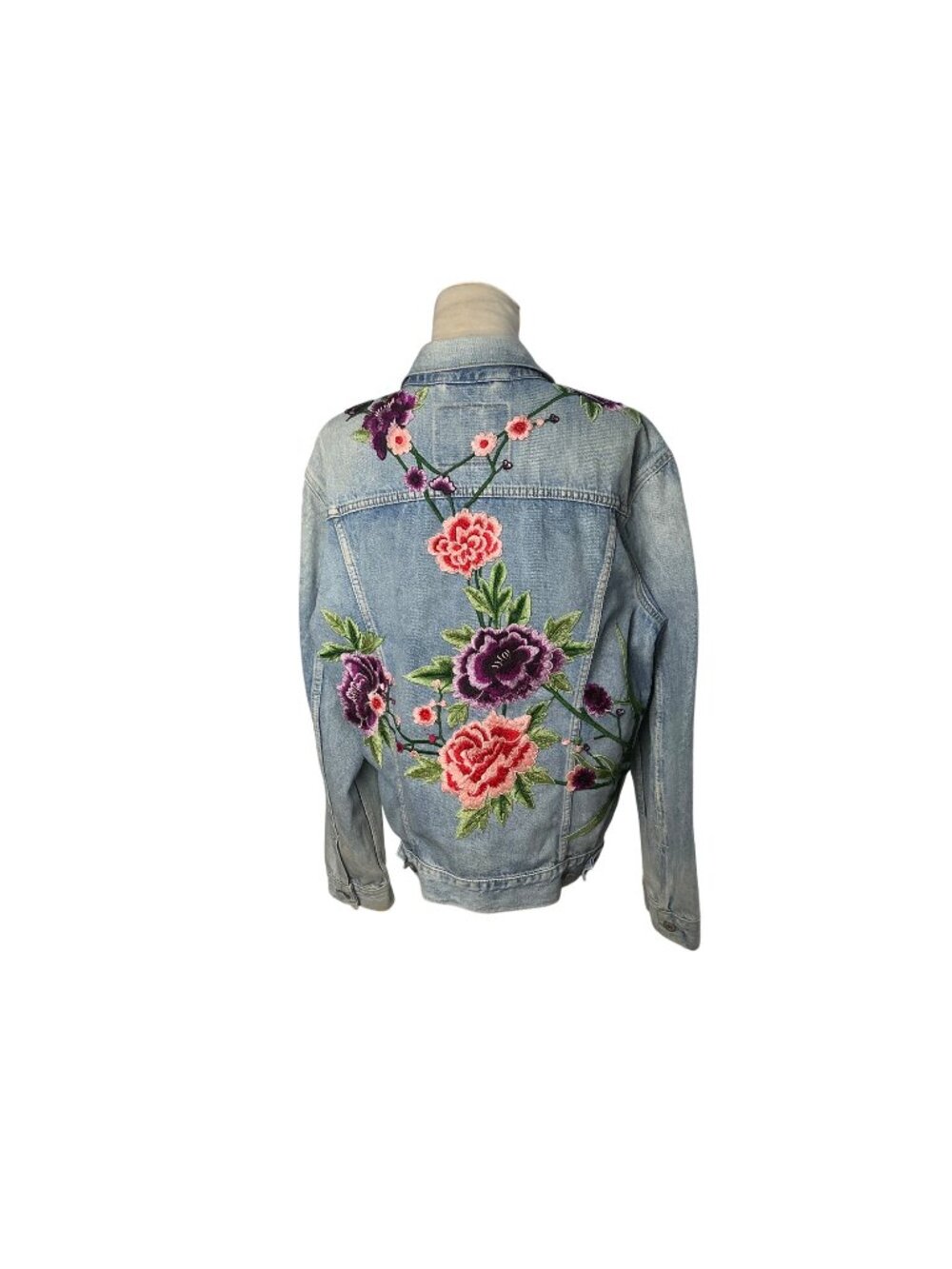 Levi’s Women’s Floral Embellished Denim Jacket One of a Kind. SZ L